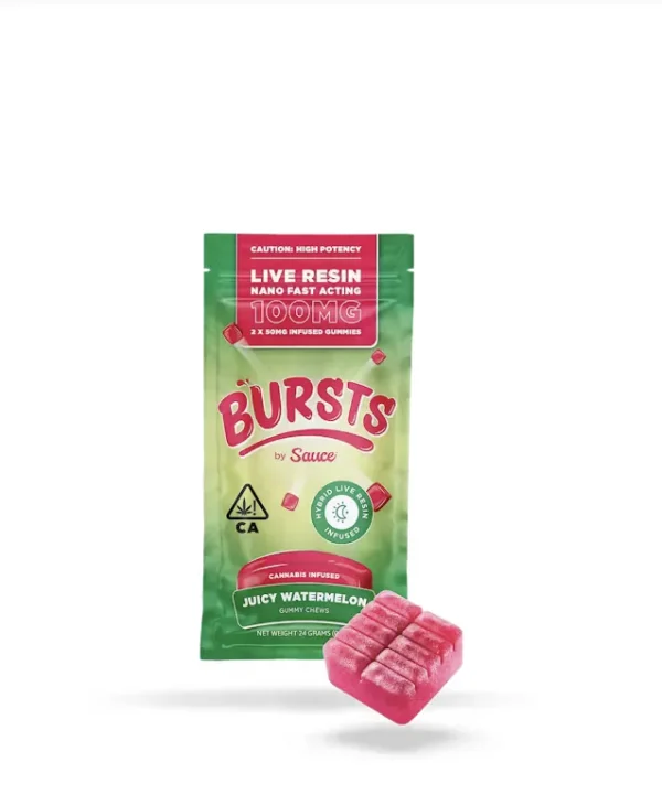 Sauce Essentials Bursts Juicy Watermelon – 100MG Live Resin Infused Edibles (Hybrid)