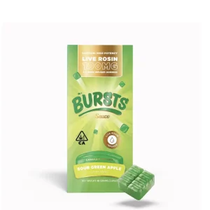 Sauce Essentials Bursts Sour Green Apple – 100MG Live Rosin Infused Edibles
