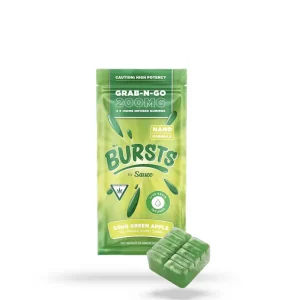 Sauce Essentials Bursts Sour Green Apple – 200MG Live Resin Infused Edibles