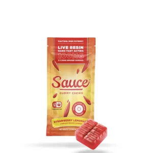 Sauce Essentials Gummy Chews Strawberry Lemonade – 100MG Live Resin Infused Edibles (Sativa)
